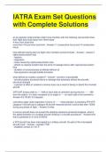 IATRA Exam Set Questions with Complete Solutions 