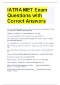 IATRA MET Exam Questions with Correct Answers 