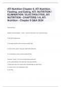 ATI Nutrition Chapter 4, ATI Nutrition, Feeding, and Eating, ATI: NUTRITION / ELIMINATION / ELECTROLYTES, ATI NUTRITION - CHAPTERS 1-8, ATI Nutrition - Chapter 8 Q&A 2024