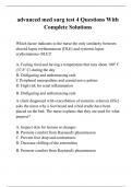 advanced med surg test 4 Questions With Complete Solutions