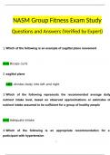 NASM Group Fitness Exam Study Guide Questions and Answers (2024 / 2025) (Verified Answers)