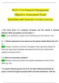 WGU C214 FINANCIAL MANAGEMENT OBJECTIVE & PRE ASSESSMENT EXAM LATEST  BUNDLE PACK SOLUTION (VERIFIED)