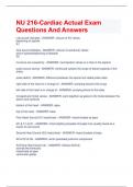 NU 216-Cardiac Actual Exam  Questions And Answers