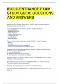 IBOLC ENTRANCE EXAM STUDY GUIDE QUESTIONS AND ANSWERS