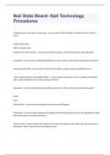 Nail State Board- Nail Technology Procedures Question and answers rated A+ 2023/2024