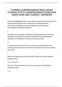 FLORIDA JURISPRUDENCE REAL EXAM FLORIDA PT-PTA JURISPRUDENCE EXAM 2024 QUESTIONS AND CORRECT ANSWERS