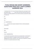 TCOLE MCQS AND SHORT ANSWERS QUESTIONS PRACTICE 3 WITH CORRET ANSWERS 2024