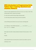 MTA Introduction to Programming Using  Python Test 1 Training, Questions and  answers, Rated A+// / latest Exam prediction paper 2024/25 APPROVED/ 