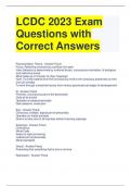 LCDC 2023 Exam Questions with Correct Answers