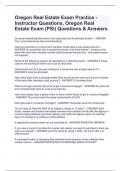 Oregon Real Estate Exam Practice - Instructor Questions, Oregon Real Estate Exam (PSI) Questions & Answers