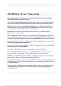 ACI Written Exam Questions with 100% correct Answers ( A+ GRADED LATEST UPDATES 2024/2025).