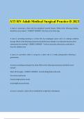 ATI RN Adult Medical Surgical Practice B 2023 Questions and Correct Answers.