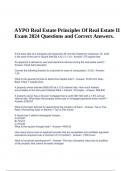 AYPO Real Estate Principles Of Real Estate II Exam 2024 Questions and Correct Answers.