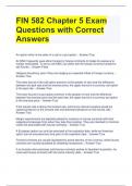 FIN 582 Chapter 5 Exam Questions with Correct Answers