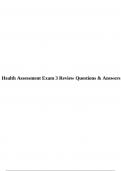 Health Assessment Exam 3 Review Questions & Answers.