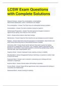 LCSW Exam Questions with Complete Solutions