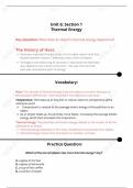 Unit 6 Section 1: Intro to physics Notes. "Heat"