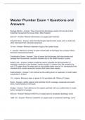 Master Plumber Exam 1 Questions and Answers / Graded A