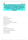 FICEP- F1900 FINANCIAL COUNSELING  CERTIFICATION PROGRAM EXAM |  QUESTIONS & ANSWERS (VERIFIED) |  LATEST UPDATE | GRADED A+ &  PASSED