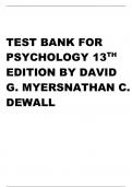 TEST BANK FOR PSYCHOLOGY 13TH EDITION BY DAVID G. MYERSNATHAN C. DEWALL