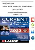 TEST BANK For Current Medical Diagnosis And Treatment 2023, 62nd Edition By Maxine Papadakis, All Chapters 1 - 42, Verified Newest Version