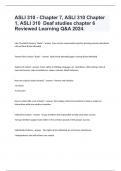 ASLI 310 - Chapter 7, ASLI 310 Chapter 1, ASLI 310  Deaf studies chapter 6 Reviewed Learning Q&A 2024.