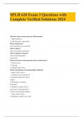 SPLH 620 Exam 3 Questions with Complete Verified Solutions 2024