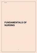 FUNDAMENTALS OF NURSING EXAM WITH QUESTIONS AND CORRECT ANSWERS VERIFIED AND GRADED A+