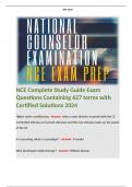 NCE Complete Study Guide Exam Questions Containing 627 terms with Certified Solutions 2024