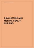 PSYCHIATRIC AND MENTAL HEALTH NURSING exam with questions and correct answers gradeA+ revised 2024/2025