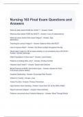 Nursing 163 Final Exam Questions and Answers