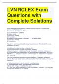 LVN NCLEX Exam Questions with Complete Solutions