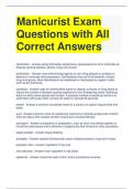 Manicurist Exam Questions with All Correct Answers (2)