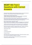 Bundle For MGMT 582 Exam Questions and Answers All Correct