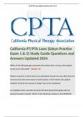 California PT/PTA Laws (Edsyn Practice Exam 1 & 2) Study Guide Questions and Answers Updated 2024. 