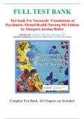 Test bank For Varcarolis' Foundations of Psychiatric-Mental Health Nursing 9th Edition by Margaret Jordan Halter | 2024/2025 | 9780323697071| Chapter 1-36 | Complete Questions and Answers A+.