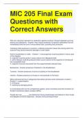 MIC 205 Final Exam Questions with Correct Answers