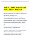 MLPAO Exam 4 Questions with Correct Answers 