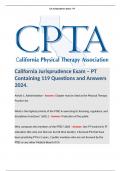 California Jurisprudence Exam – PT Containing 119 Questions and Answers 2024. 