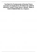 Test Bank For Fundamentals of Nursing Theory Concepts and Applications 4th Edition By Judith M Wilkinson, Leslie S Treas, Karen L Barnett , Mable H Smith 9780803676862 ALL Chapters .