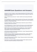 AAHAM Exam Questions and Answers