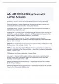 AAHAM CRCS-I Billing Exam with correct Answers 100%