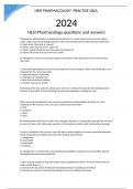 HESI RN PHARMACOLOGY PRACTISE QUESTIONS AND ANSWERS