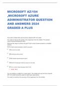 Microsoft  N-AZ-120: Planning and Administering Microsoft Azure for SAP Workloads QUESTION AND ANSWER GRADED A PLUS    Which item describes a benefit of running SAP applications on Azure?