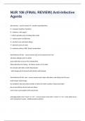 NUR 106 (FINAL REVIEW) Anti-Infective Agents Study Guide Exam And Complete Answers 2024