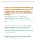 Exploring Key Aspects of Psychiatric Rehabilitation and the Recovery ModeL 2024-2025 UPDATE ACTUAL EXAM ALL QUESTIONS AND CORRECT DETAILED ANSWERS (VERIFIED ANSWERS) 100% PASS SOLUTION |ALREADY GRADED A+