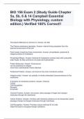 BIO 156 Exam 2 (Study Guide Chapter 5a, 5b, 6 & 14 Campbell Essential Biology with Physiology, custom edition.) Verified 100% Correct!!