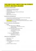 NUR 209 MED SURG BLUEPRINT Exam 2 Latest Updated 2024/2025 (GRADED)