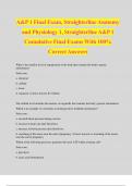 A&P 1 Final Exam, Straighterline Anatomy and Physiology 1, Straighterline A&P 1 Cumulative Final Exams With 100% Correct Answers