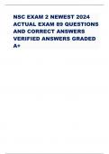 NSC EXAM 2 NEWEST 2024  ACTUAL EXAM 89 QUESTIONS  AND CORRECT ANSWERS  VERIFIED ANSWERS GRADED  A+